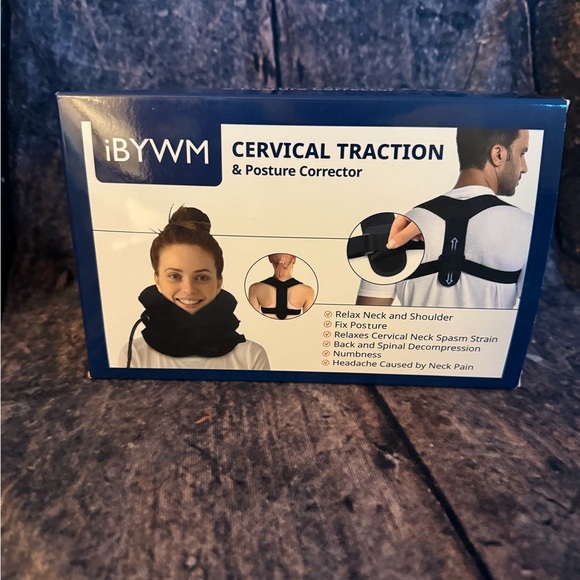 Cervical Neck Traction Device & Posture Corrector. Inflatable Adj Brace - Picture 2 of 8